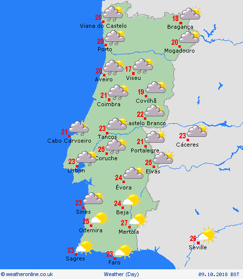 overview Portugal Europe Forecast maps