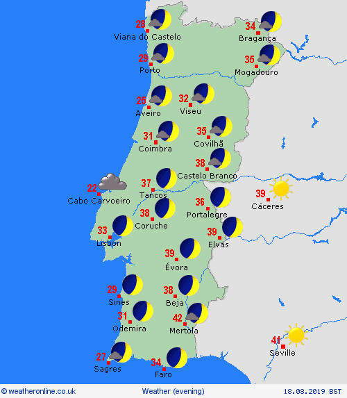 overview Portugal Europe Forecast maps