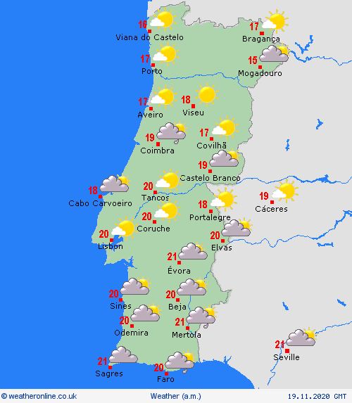 overview Portugal Europe Forecast maps