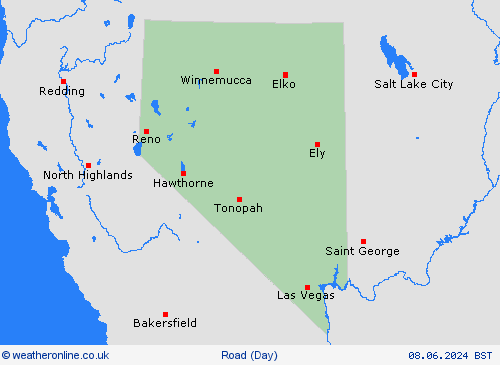 road conditions Nevada North America Forecast maps