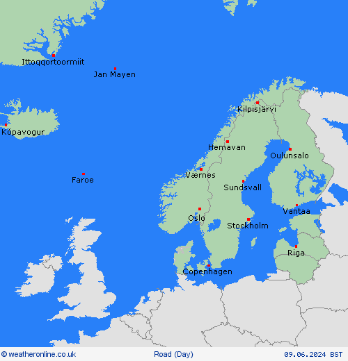 road conditions  Europe Forecast maps