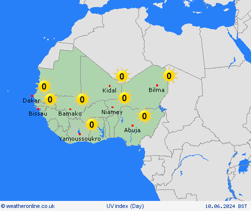 uv index  Africa Forecast maps