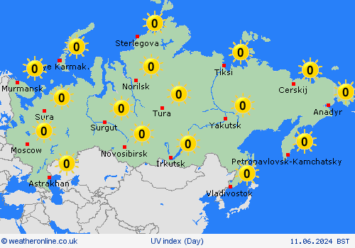 uv index  Asia Forecast maps