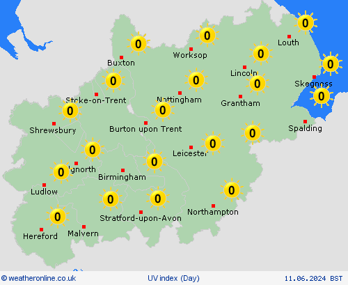 uv index  United Kingdom Forecast maps