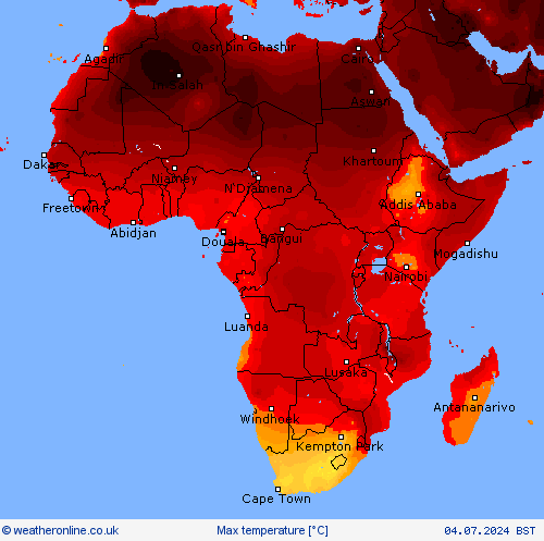 Max temperature Forecast maps