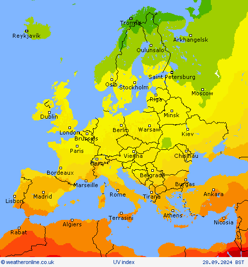 UV index Forecast maps