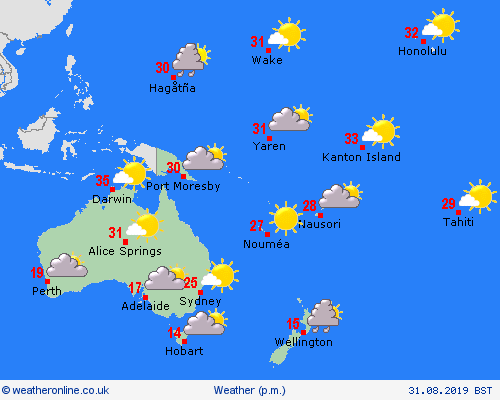 overview  Oceania Forecast maps