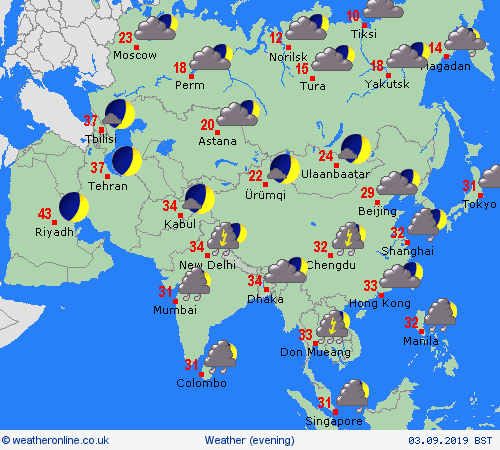 overview  Asia Forecast maps