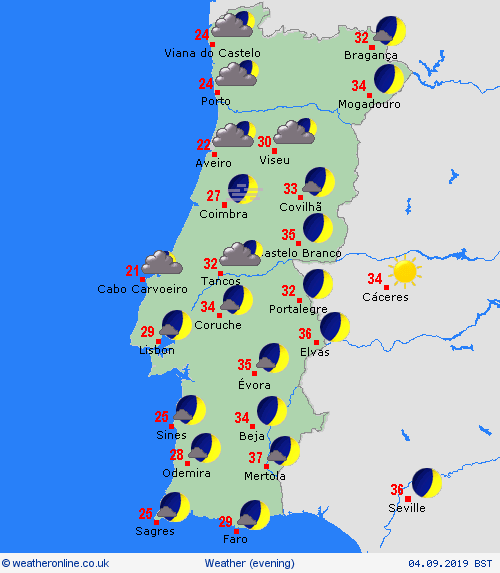 overview Portugal Europe Forecast maps