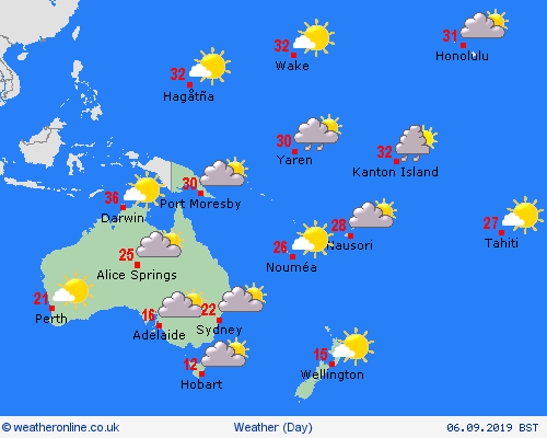 overview  Oceania Forecast maps