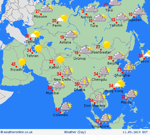 overview  Asia Forecast maps