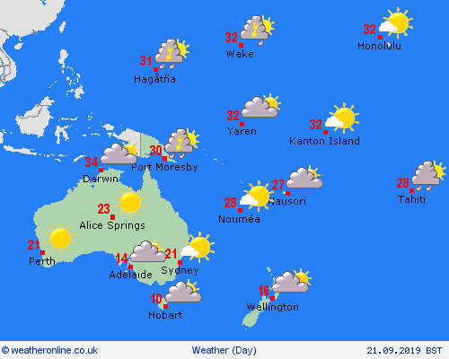 overview  Oceania Forecast maps