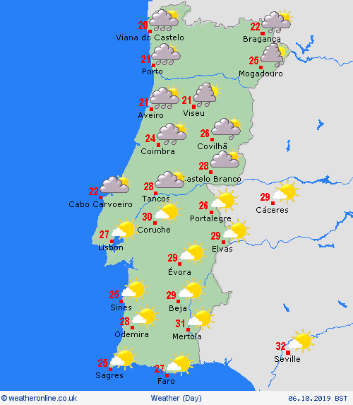 overview Portugal Europe Forecast maps