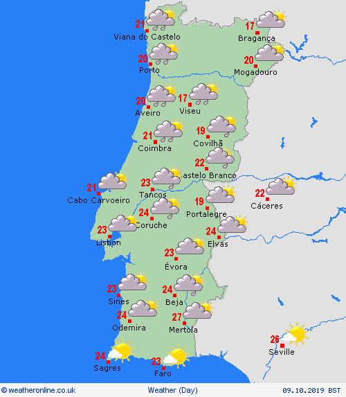 overview Portugal Europe Forecast maps