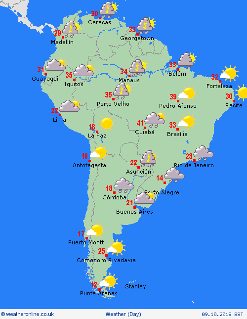 overview  South America Forecast maps