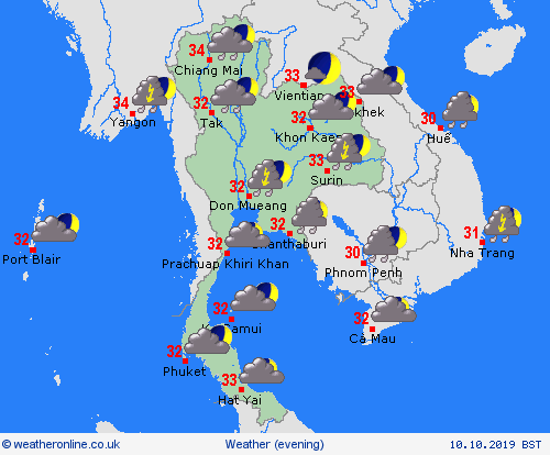 overview Thailand Asia Forecast maps