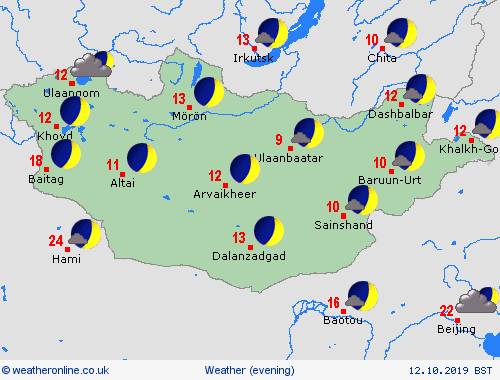 overview Mongolia Asia Forecast maps