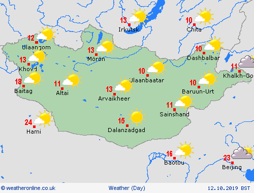 overview Mongolia Asia Forecast maps