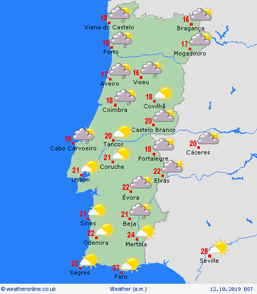 overview Portugal Europe Forecast maps