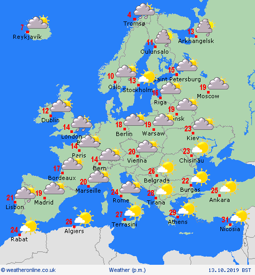 overview  Europe Forecast maps