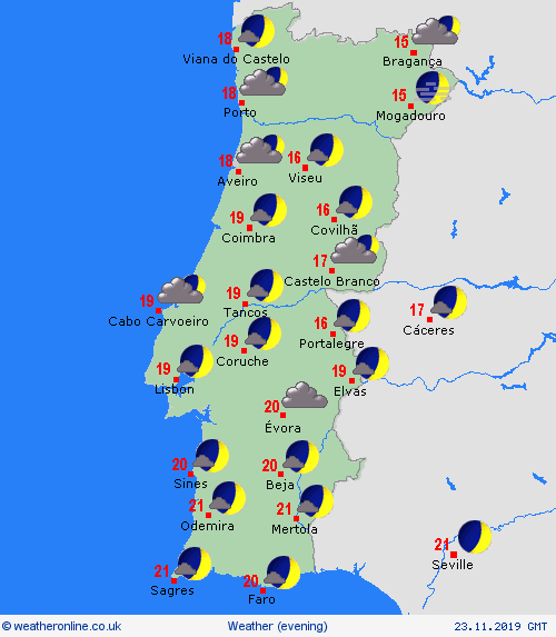 overview Portugal Europe Forecast maps