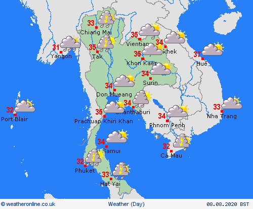 overview Thailand Asia Forecast maps