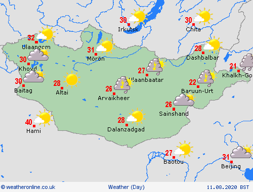 overview Mongolia Asia Forecast maps