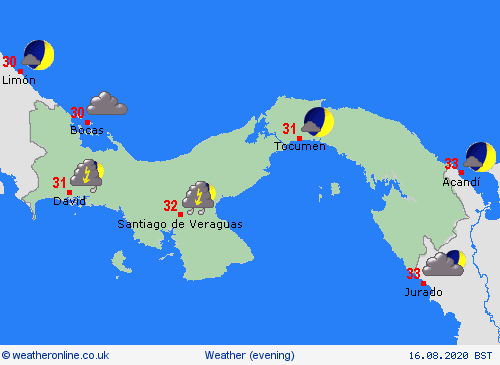 overview Panama Central America Forecast maps