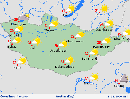 overview Mongolia Asia Forecast maps