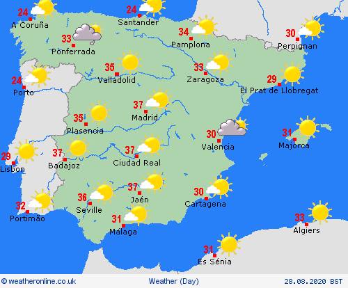 overview Spain Europe Forecast maps