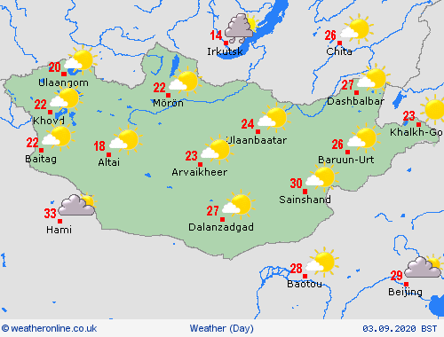 overview Mongolia Asia Forecast maps