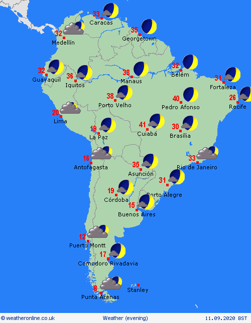 overview  South America Forecast maps