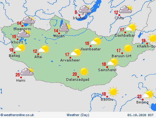 overview Mongolia Asia Forecast maps