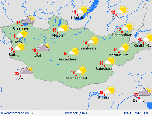 overview Mongolia Asia Forecast maps