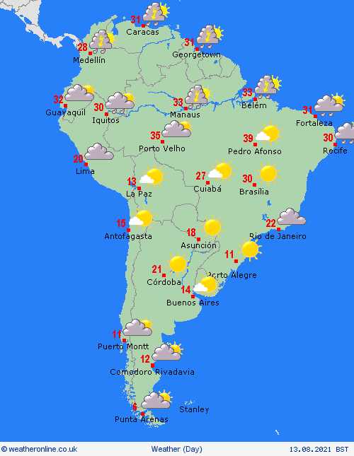 overview  South America Forecast maps