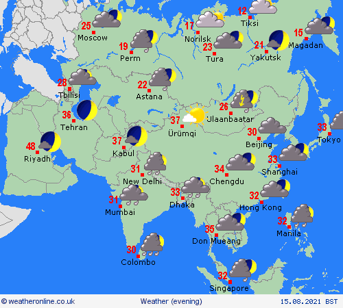 overview  Asia Forecast maps