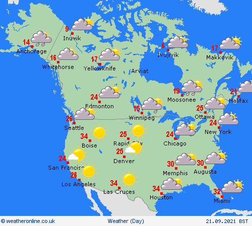 overview  North America Forecast maps