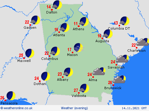 overview Georgia North America Forecast maps