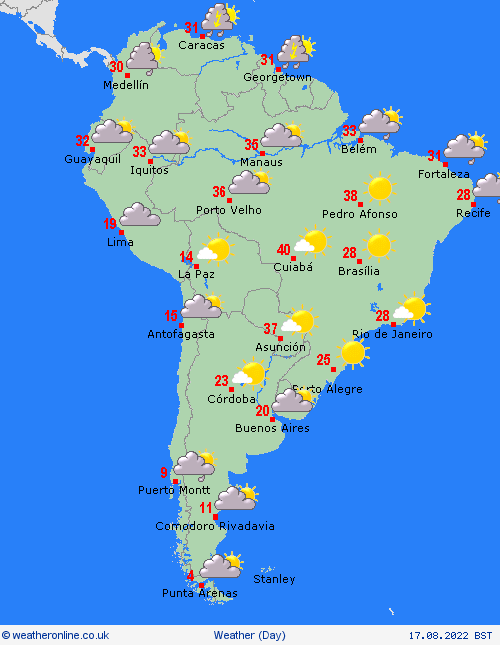 overview  South America Forecast maps