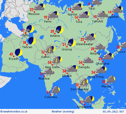 overview  Asia Forecast maps