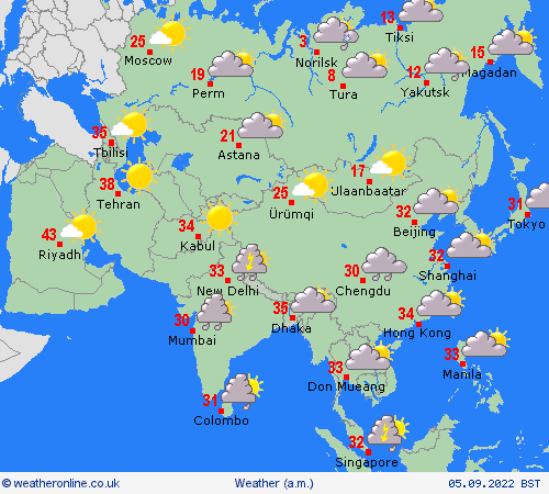 overview  Asia Forecast maps