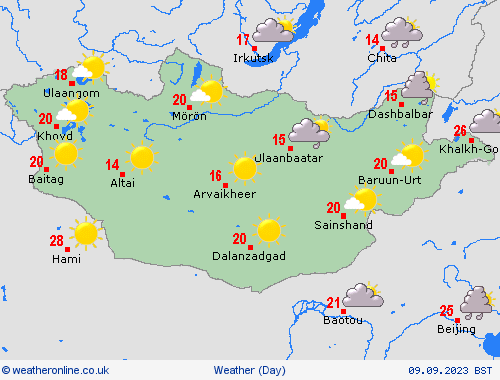 overview Mongolia Asia Forecast maps