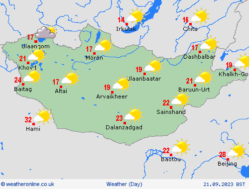 overview Mongolia Asia Forecast maps