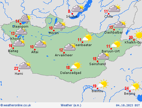 overview Mongolia Asia Forecast maps