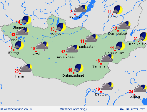 overview Mongolia Asia Forecast maps