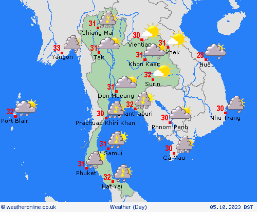 overview Thailand Asia Forecast maps