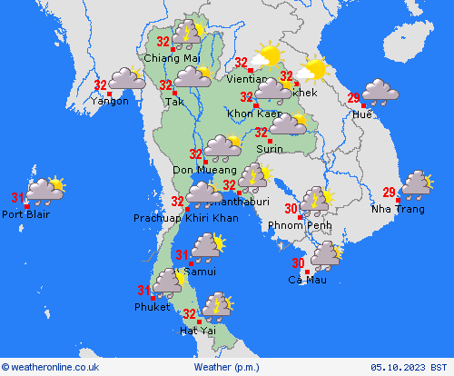 overview Thailand Asia Forecast maps