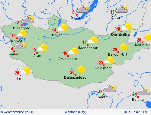 overview Mongolia Asia Forecast maps