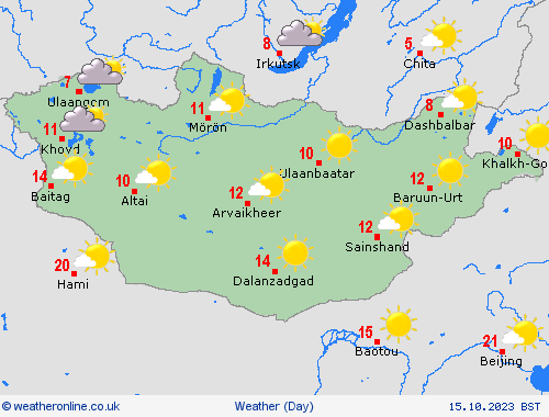 overview Mongolia Asia Forecast maps