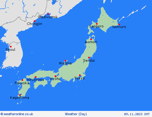 overview Japan Asia Forecast maps